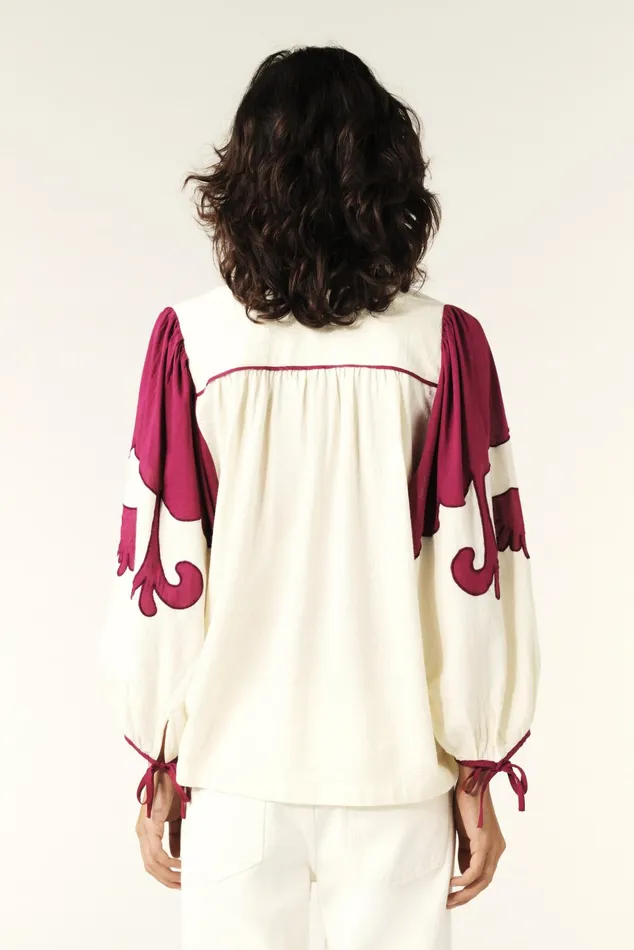 Embroidered Blouse Tupa OffWhite Women Baandsh Tops and Shirts