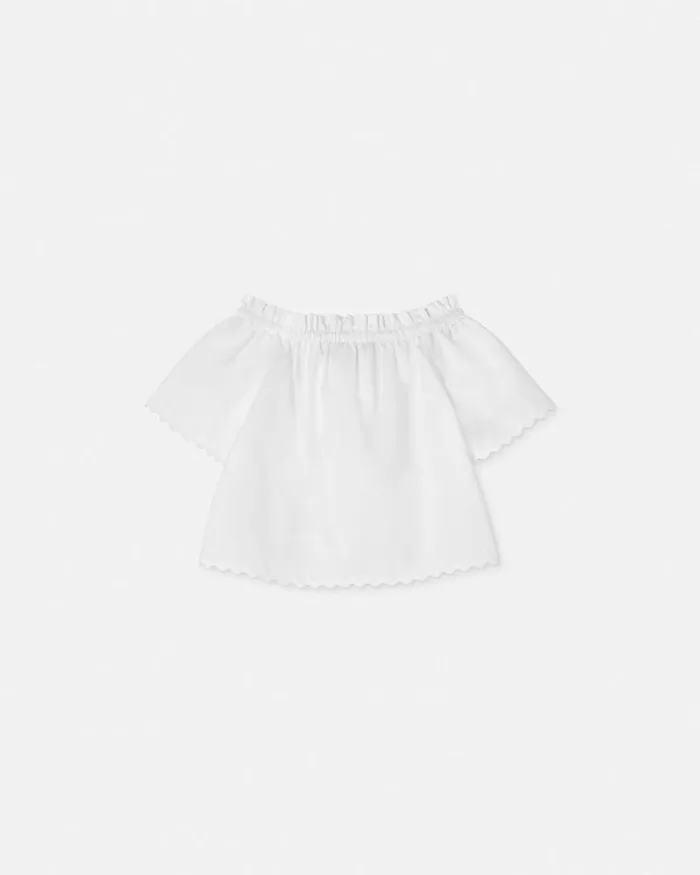 Embroidered Sangallo Kids Shirt White Children Versace Clothing