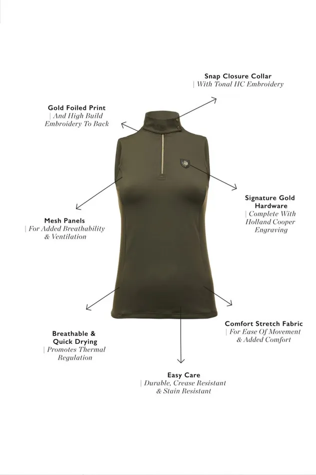 Equestrian Base Layers Holland Cooper Elite Sleeveless Base Layer Olive