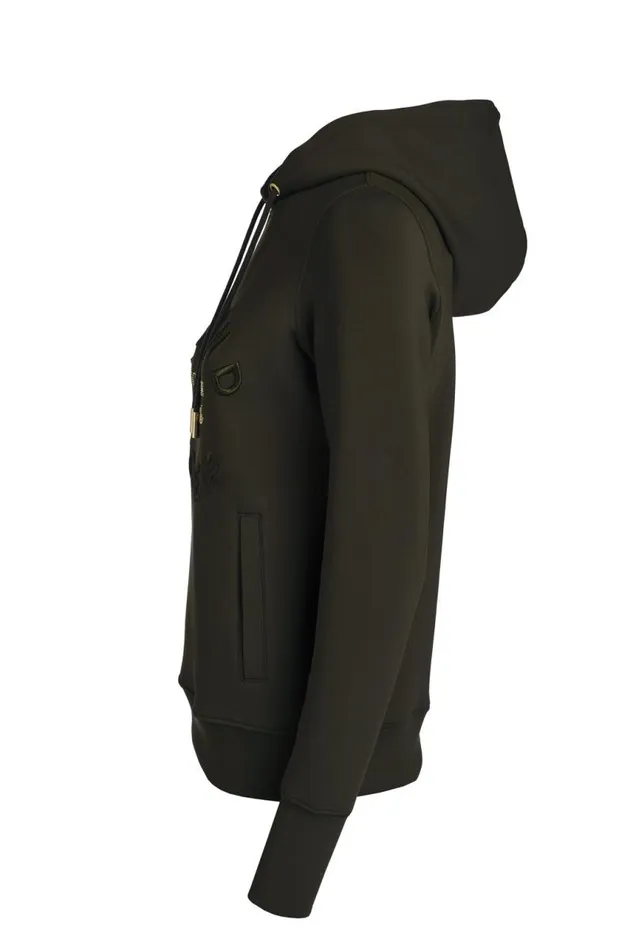 Equestrian Hoodies and Sweatshirts Holland Cooper Crystal Hoodie Heritage Khaki Equestrian Hoodies and Sweatshirts Holland Cooper Crystal Hoodie Heritage Khaki