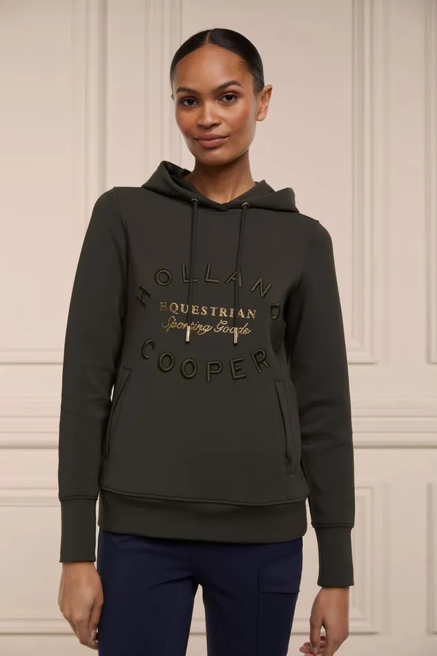Equestrian Hoodies and Sweatshirts Holland Cooper Crystal Hoodie Heritage Khaki Equestrian Hoodies and Sweatshirts Holland Cooper Crystal Hoodie Heritage Khaki