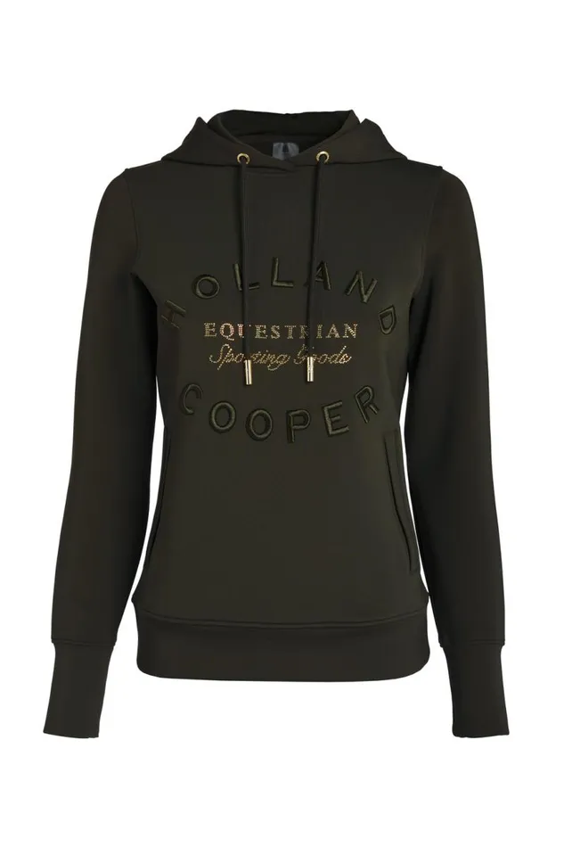 Equestrian Hoodies and Sweatshirts Holland Cooper Crystal Hoodie Heritage Khaki Equestrian Hoodies and Sweatshirts Holland Cooper Crystal Hoodie Heritage Khaki