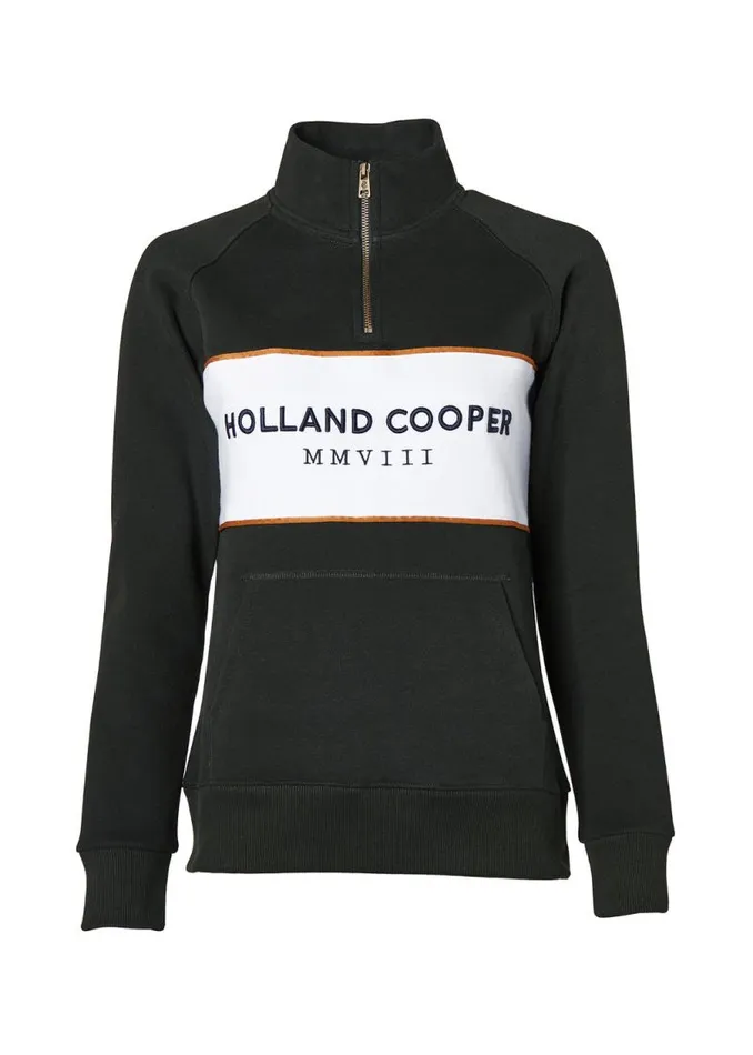 EquestrianWomen Hoodies and Sweatshirts Holland Cooper Sporting Heritage Zip Henley Racing Green EquestrianWomen Hoodies and Sweatshirts Holland Cooper Sporting Heritage Zip Henley Racing Green