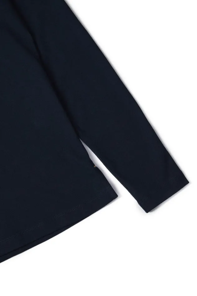EquestrianWomen Polo Shirts and Tees Holland Cooper Long Sleeve Crest Polo Ink Navy