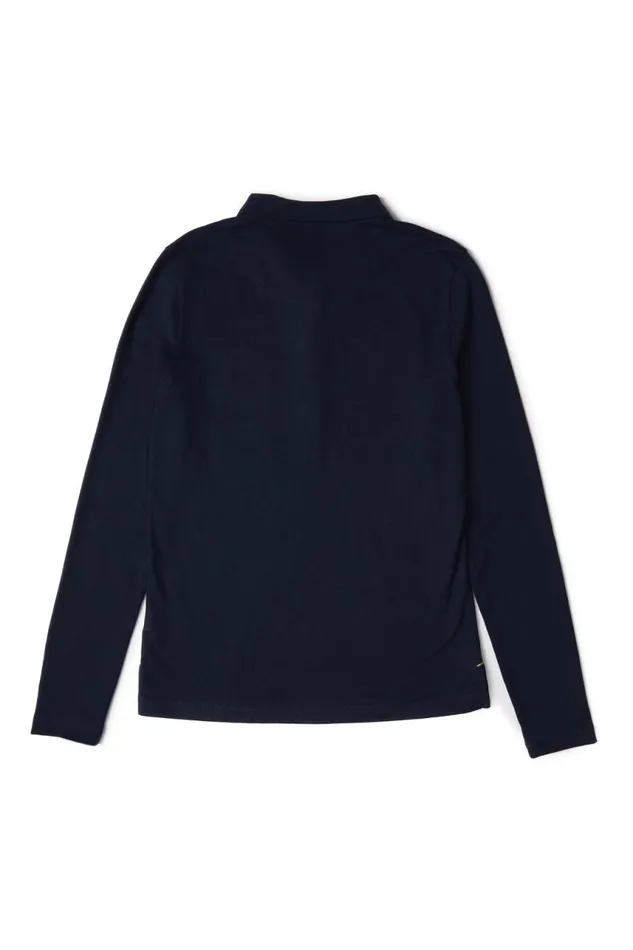 EquestrianWomen Polo Shirts and Tees Holland Cooper Long Sleeve Crest Polo Ink Navy