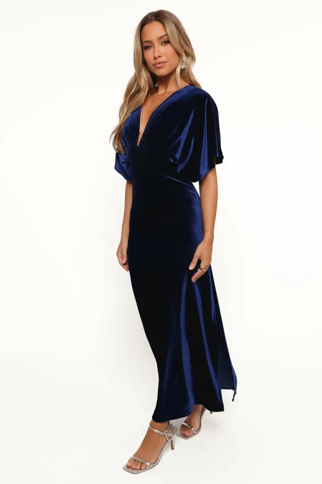 Event Dresses Women Petal and Pup Ricki Velvet Maxi Dress Midnight
