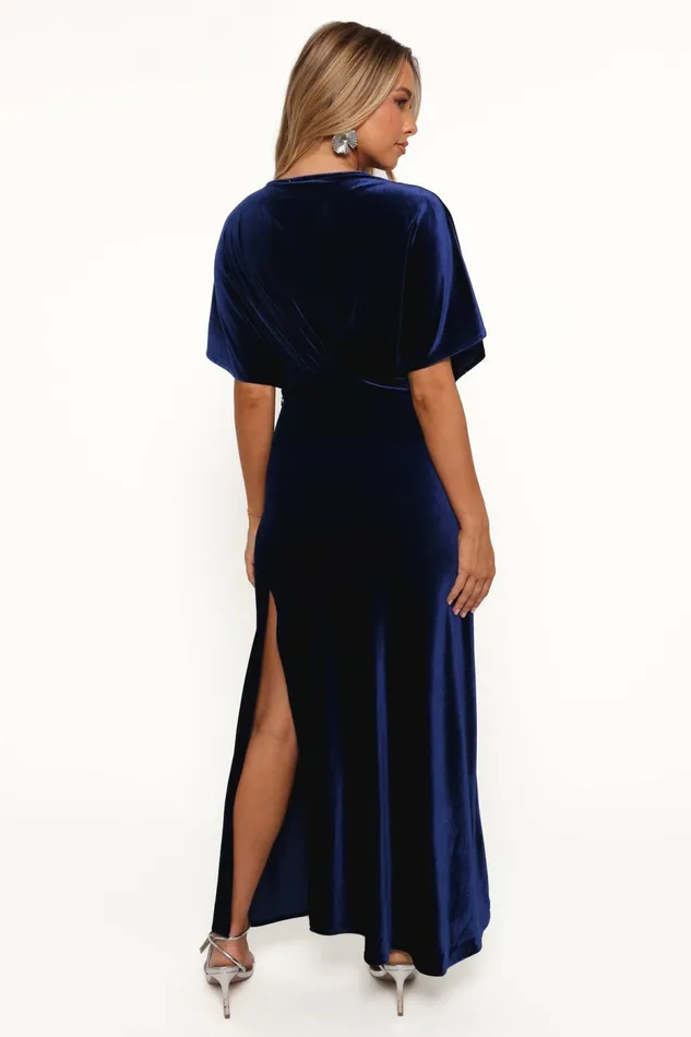 Event Dresses Women Petal and Pup Ricki Velvet Maxi Dress Midnight