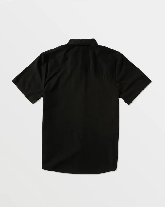 Everett Oxford Short Sleeve Shirt 8211 New Black Mens Volcom Shirts and Flannels