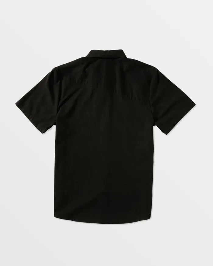 Everett Oxford Short Sleeve Shirt 8211 New Black Mens Volcom Shirts and Flannels