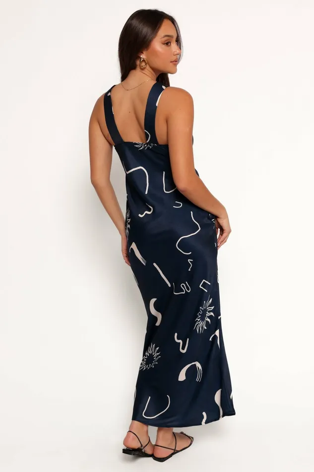 Fall Dresses Ashlyn Midi Dress Navy Print 8211 Petal and Pup Women
