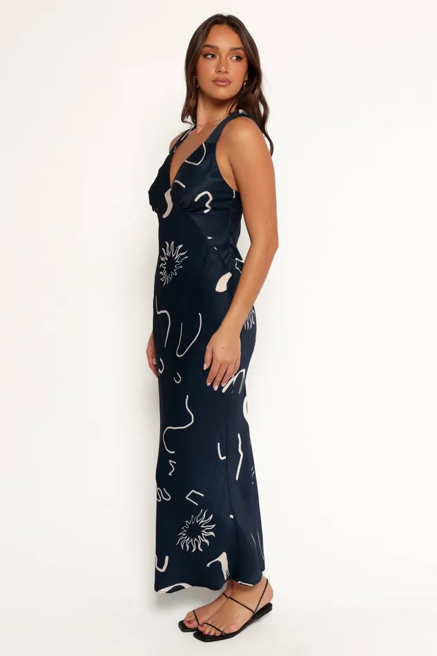 Fall Dresses Ashlyn Midi Dress Navy Print 8211 Petal and Pup Women