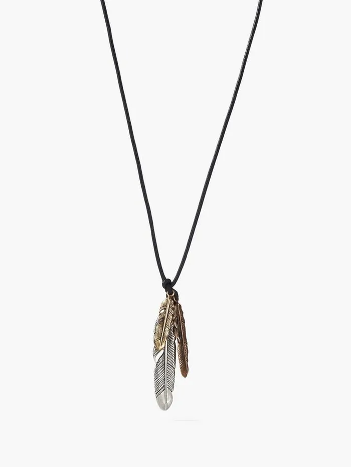 FEATHER PENDANT NECKLACE Black Men John Varvatos Jewelry