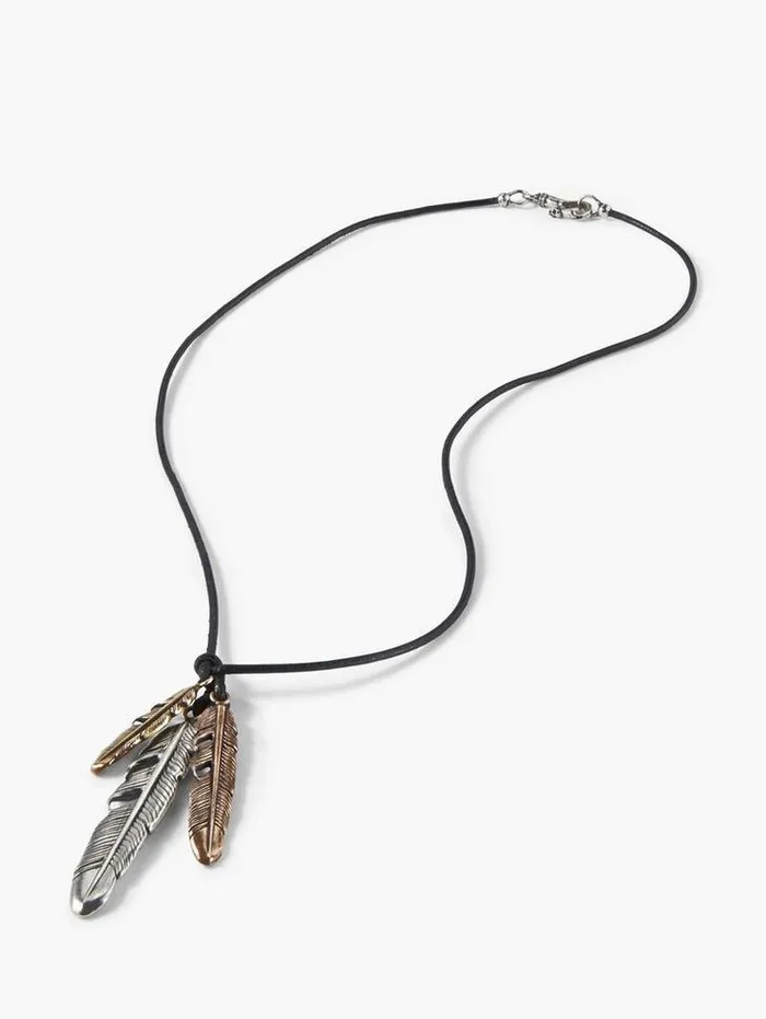 FEATHER PENDANT NECKLACE Black Men John Varvatos Jewelry