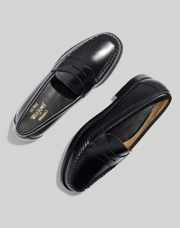 Flats and Loafers Women Madewell GHBASS Whitney Weejuns Penny Loafers Black