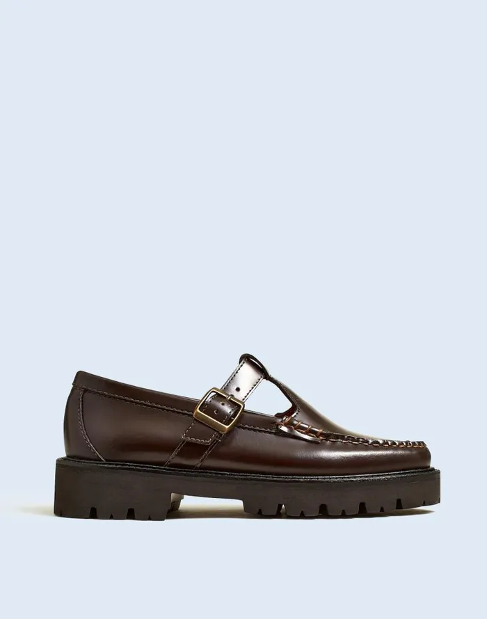 Flats and Loafers Women Madewell Madewell X GHBASS Mary Jane Lug Weejuns Loafers Dark Brown