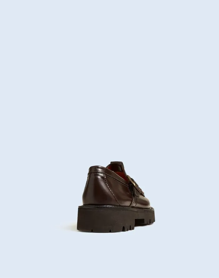 Flats and Loafers Women Madewell Madewell X GHBASS Mary Jane Lug Weejuns Loafers Dark Brown