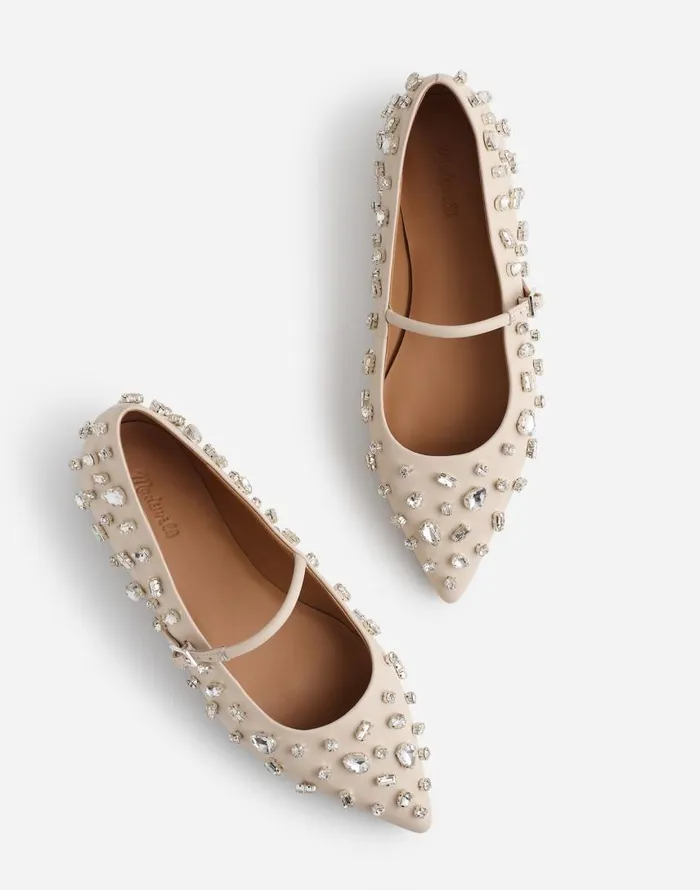 Flats and Loafers Women Madewell The Elsie Mary Jane Flat Ecru