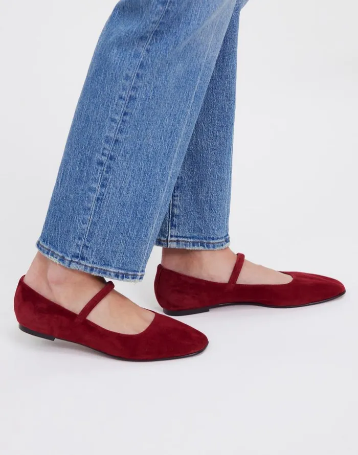 Flats and Loafers Women Madewell The Greta Ballet Flat Ruby Port