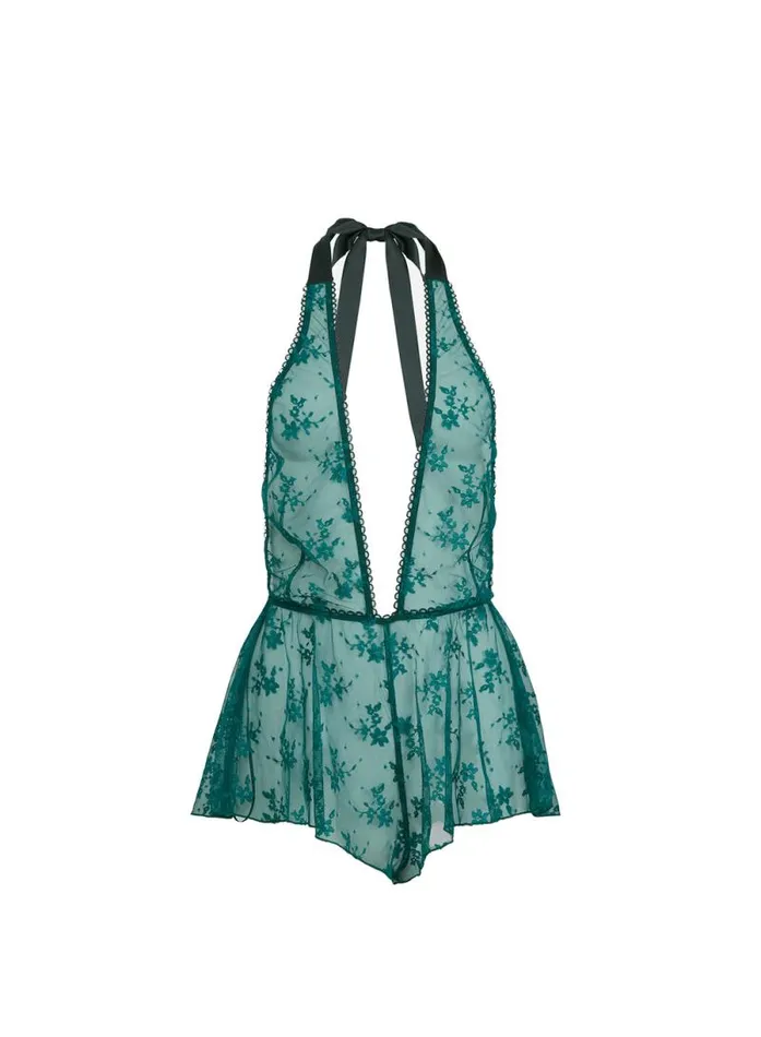 Fleur Du Mal Bodysuits Untie Me Playsuit Crystal Teal 8211 Women