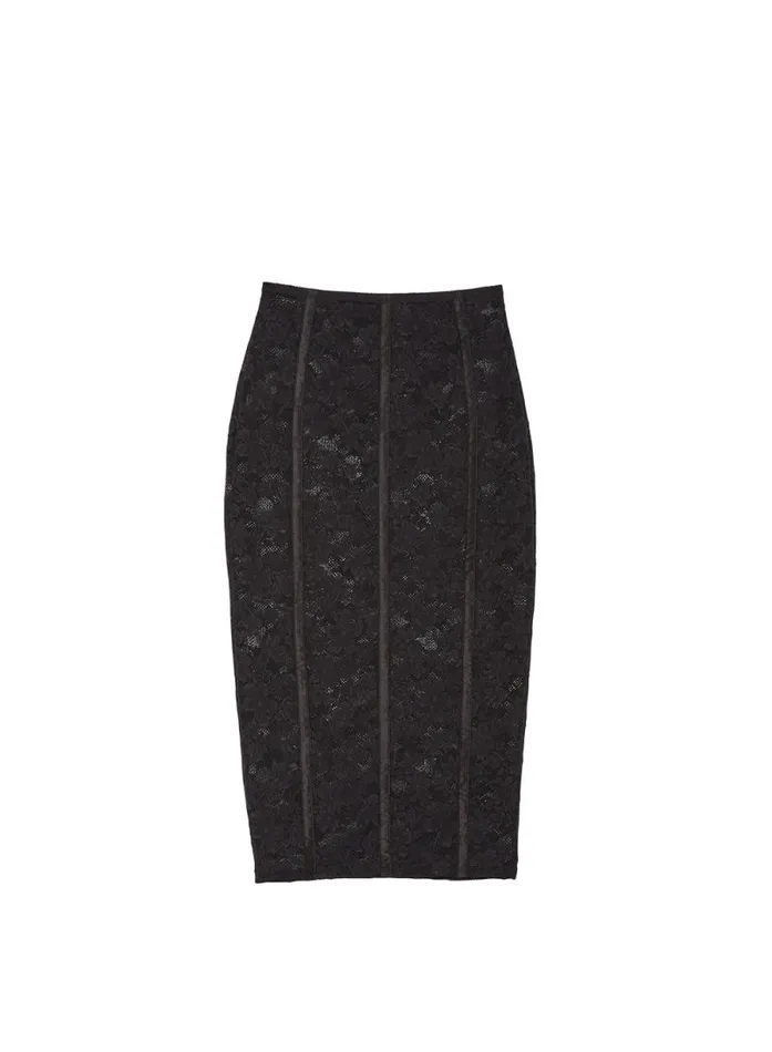 Fleur Du Mal Bottoms Le Stretch Lace Pencil Skirt Black 8211 Women