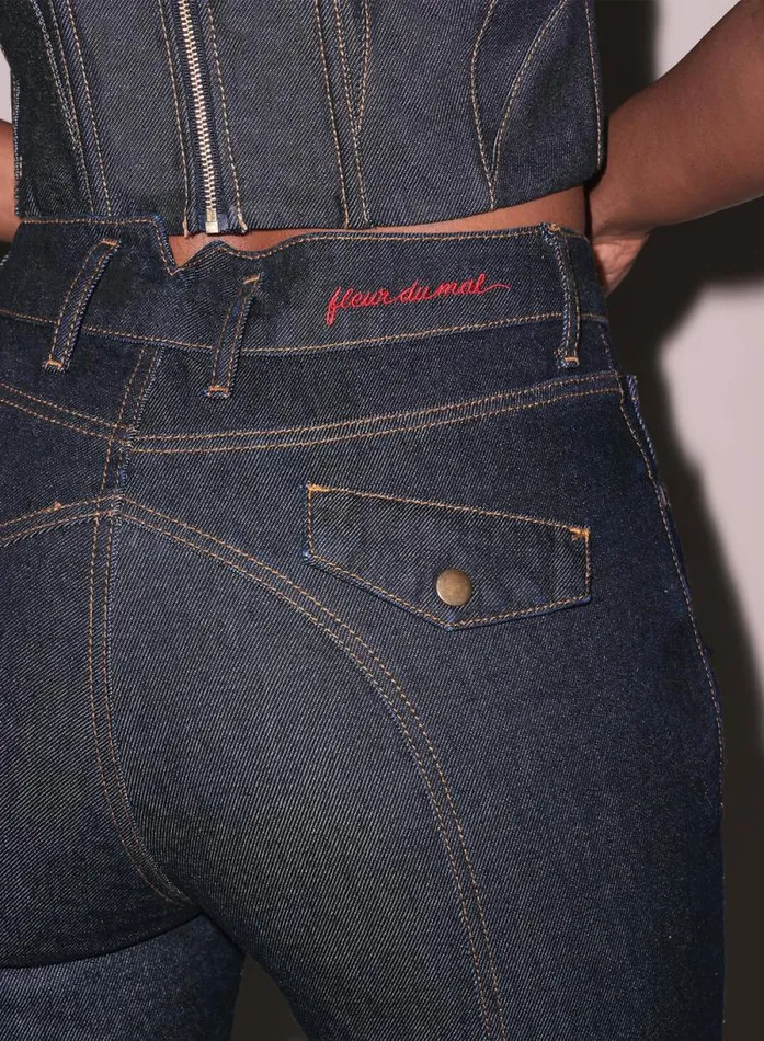 Fleur Du Mal Bottoms Rider Jeans Indigo Denim 8211 Women