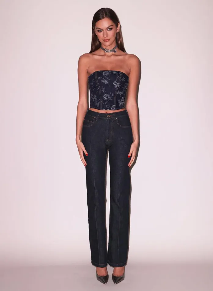 Fleur Du Mal Bottoms Rider Jeans Indigo Denim 8211 Women