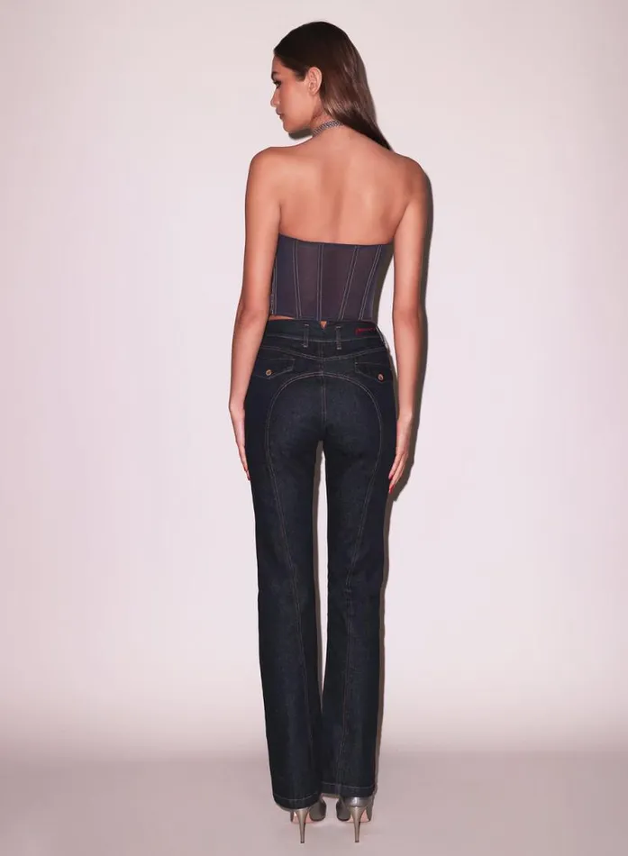 Fleur Du Mal Bottoms Rider Jeans Indigo Denim 8211 Women