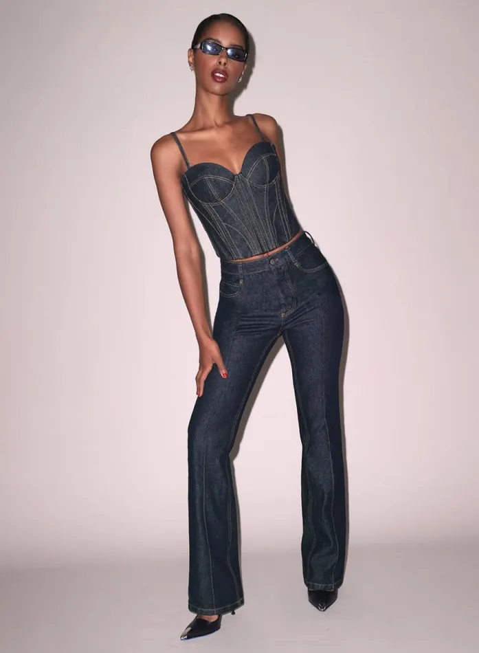 Fleur Du Mal Bottoms Rider Jeans Indigo Denim 8211 Women