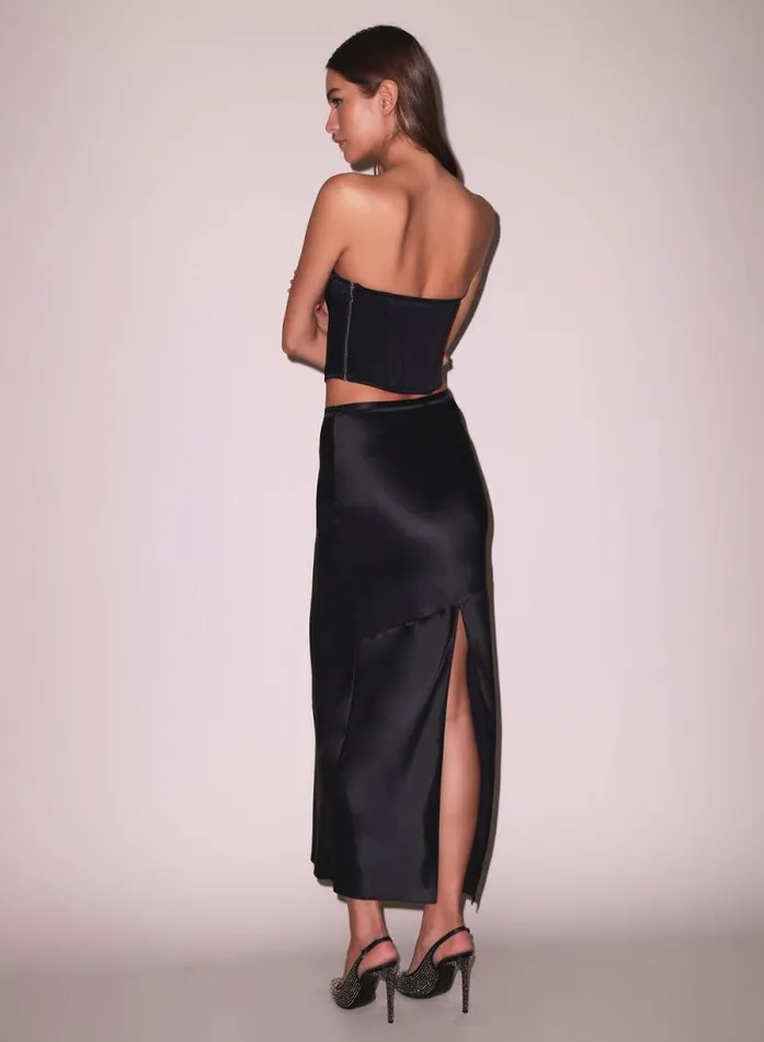 Fleur Du Mal Bottoms Silk Bias Skirt Black 8211 Women