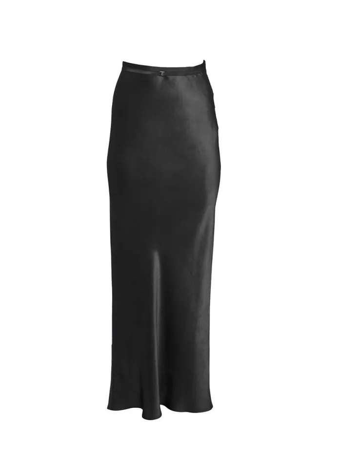 Fleur Du Mal Bottoms Silk Bias Skirt Black 8211 Women