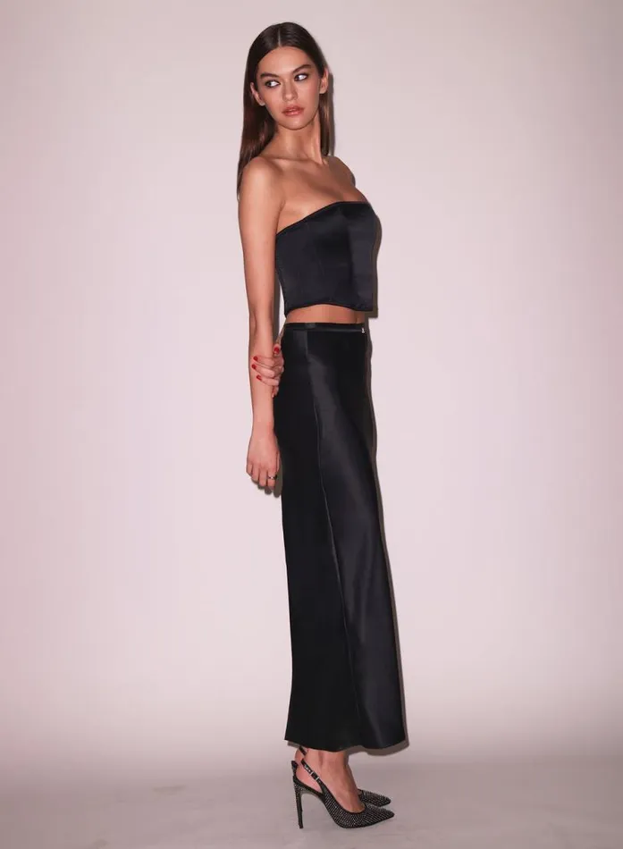 Fleur Du Mal Bottoms Silk Bias Skirt Black 8211 Women