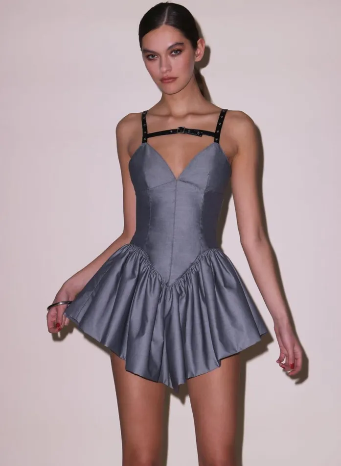 Fleur Du Mal Dresses Poppy Dress Smoked Pearl 8211 Women