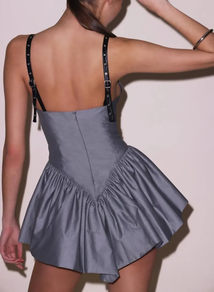 Fleur Du Mal Dresses Poppy Dress Smoked Pearl 8211 Women