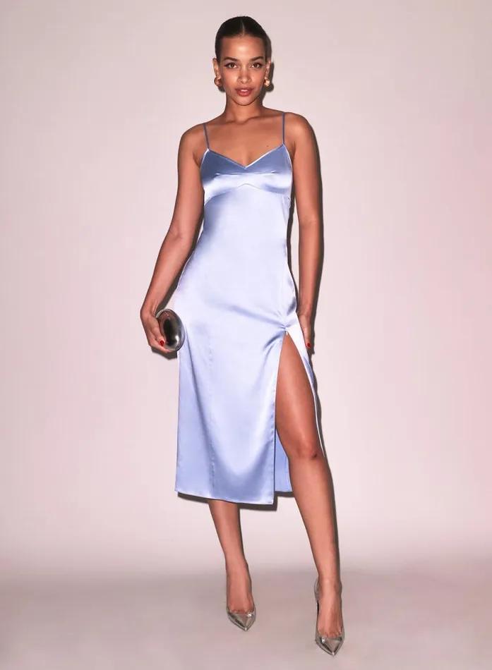 Fleur Du Mal Dresses Silk Zip Slip Cloud 8211 Women