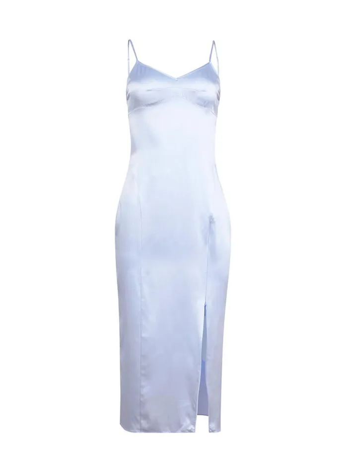 Fleur Du Mal Dresses Silk Zip Slip Cloud 8211 Women