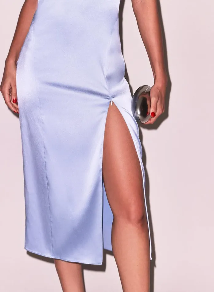 Fleur Du Mal Dresses Silk Zip Slip Cloud 8211 Women