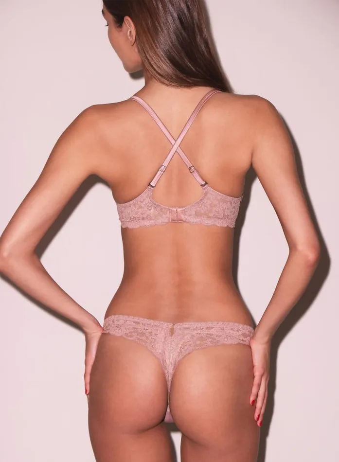 Fleur Du Mal Essentials Bras Charlotte Lace Wireless Push Up Bra Tan 8211 Women