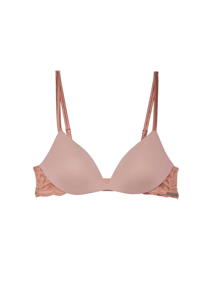 Fleur Du Mal Essentials Bras Charlotte Lace Wireless Push Up Bra Tan 8211 Women
