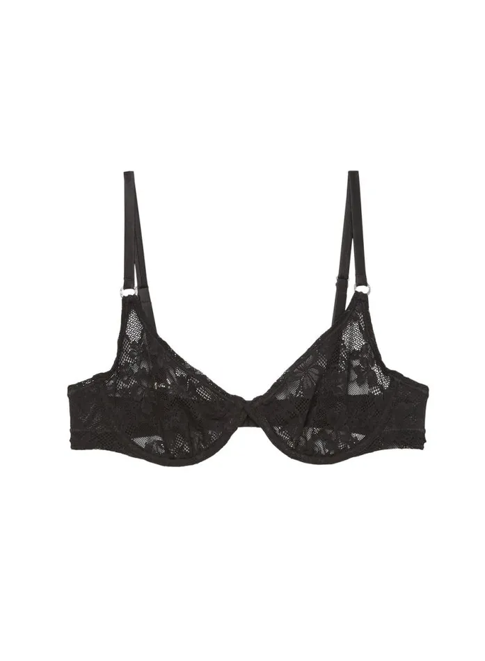 Fleur Du Mal Essentials Bras Le Stretch Lace Demi Bra Black 8211 Women