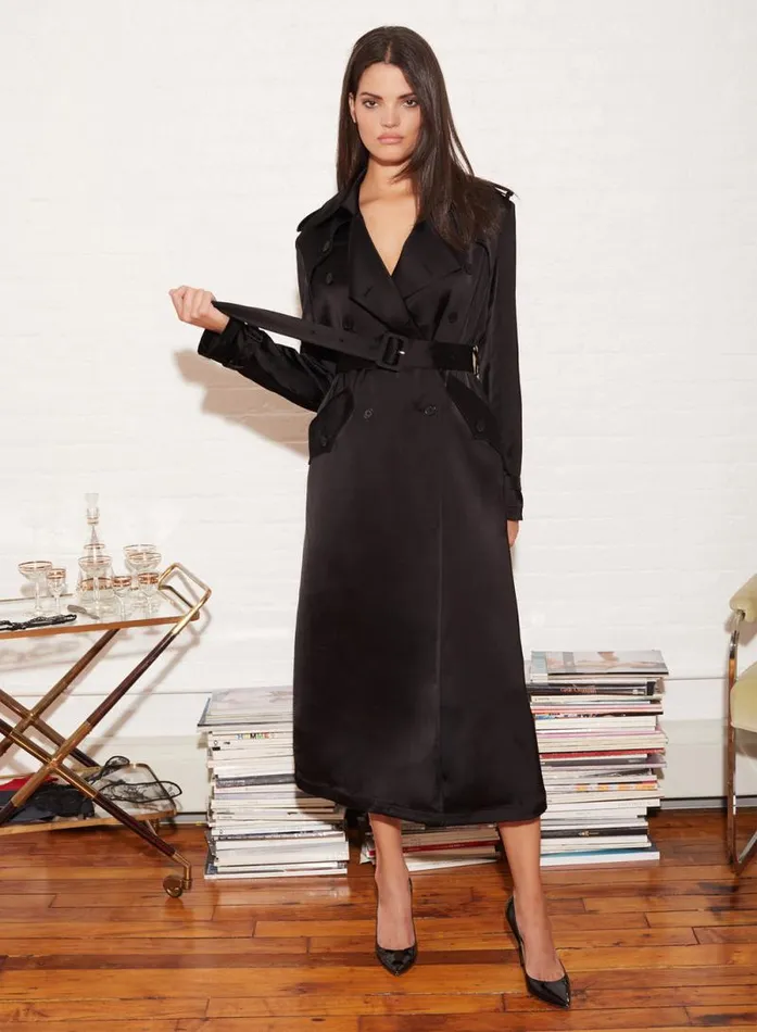 Fleur Du Mal Outerwear Eco Luxe Trench Coat Black 8211 Women