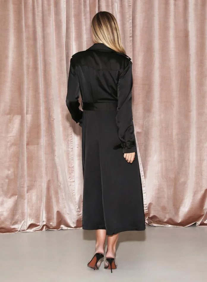 Fleur Du Mal Outerwear Eco Luxe Trench Coat Black 8211 Women