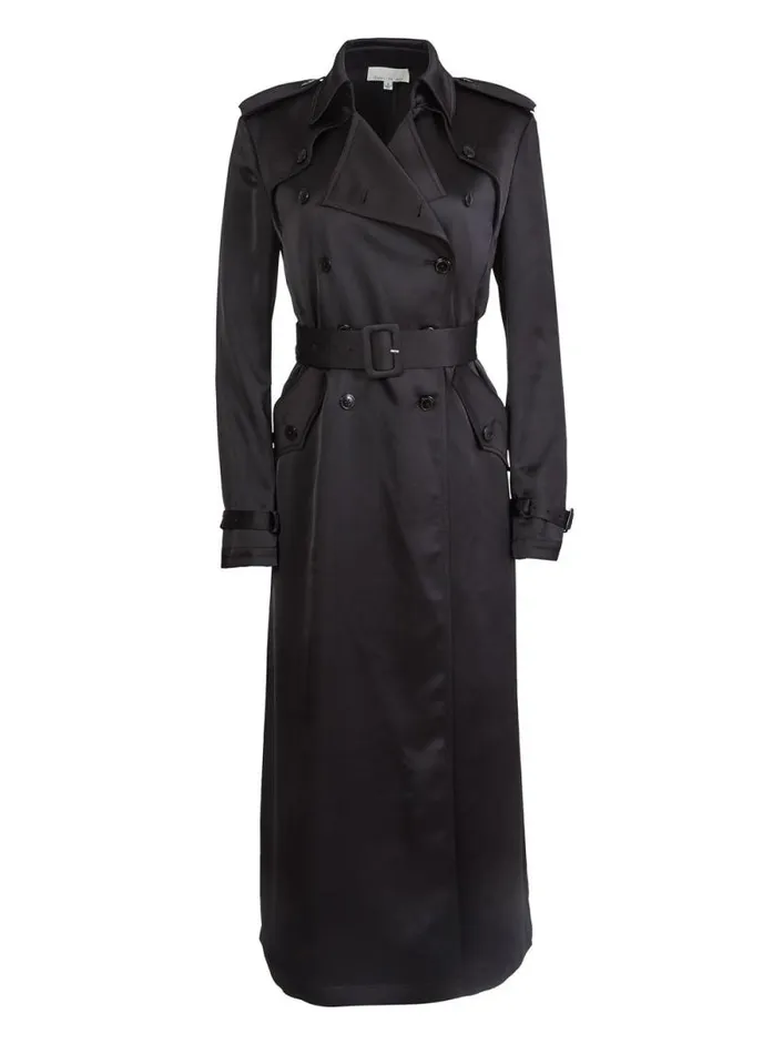 Fleur Du Mal Outerwear Eco Luxe Trench Coat Black 8211 Women
