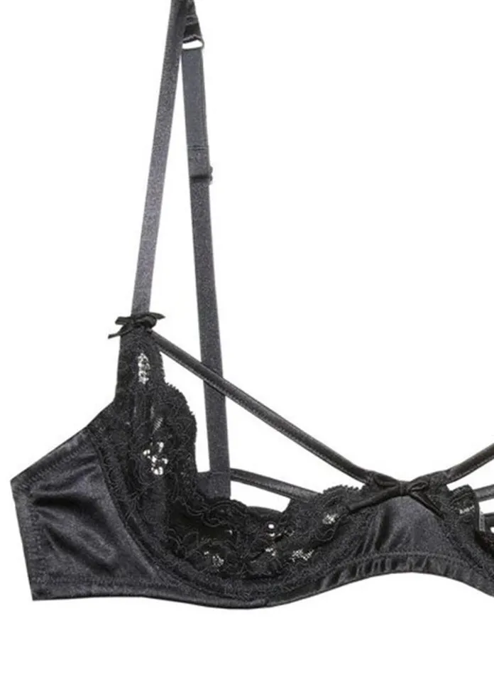 Fleur Du Mal Pleasure Charlotte Peekaboo Bra Black 8211 Women