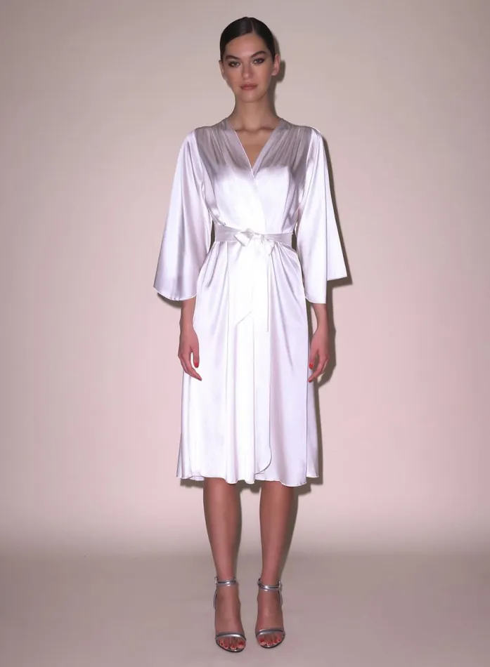 Fleur Du Mal Robes Midi Angel Sleeve Robe Ivory 8211 Women Fleur Du Mal Robes Midi Angel Sleeve Robe Ivory 8211 Women