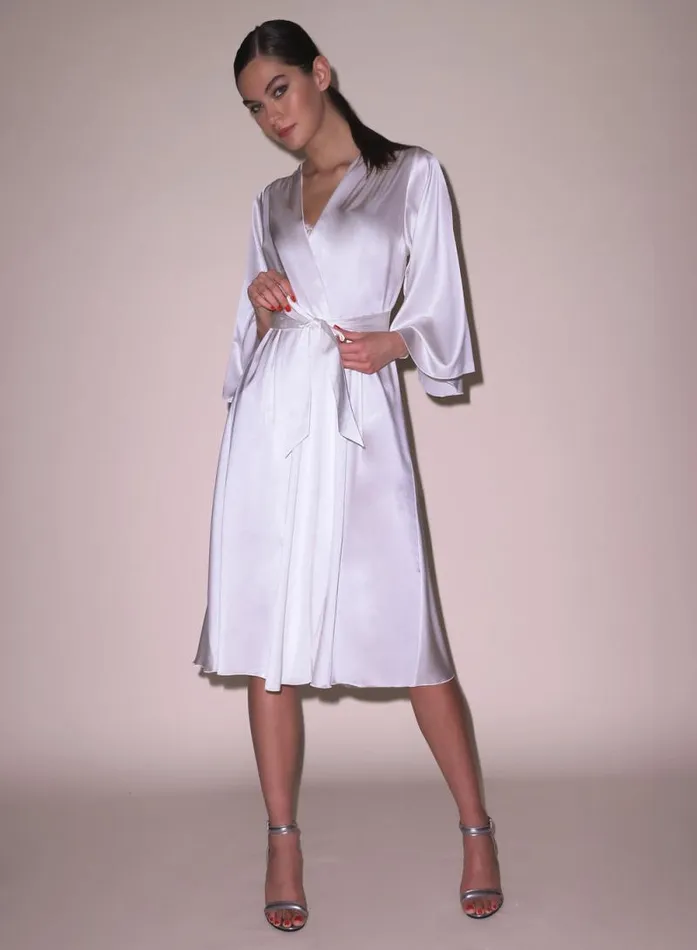 Fleur Du Mal Robes Midi Angel Sleeve Robe Ivory 8211 Women Fleur Du Mal Robes Midi Angel Sleeve Robe Ivory 8211 Women