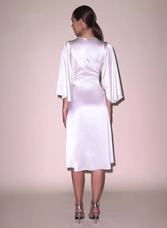 Fleur Du Mal Robes Midi Angel Sleeve Robe Ivory 8211 Women Fleur Du Mal Robes Midi Angel Sleeve Robe Ivory 8211 Women