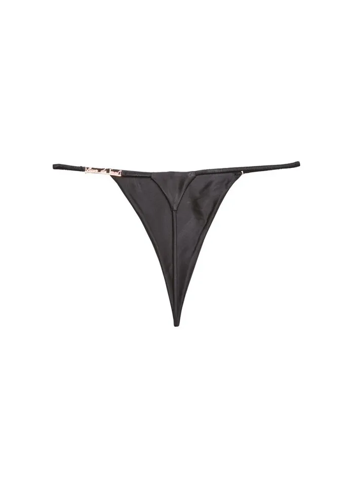 Fleur Du Mal Thongs Fleur Du Luxe VString Black 8211 Women