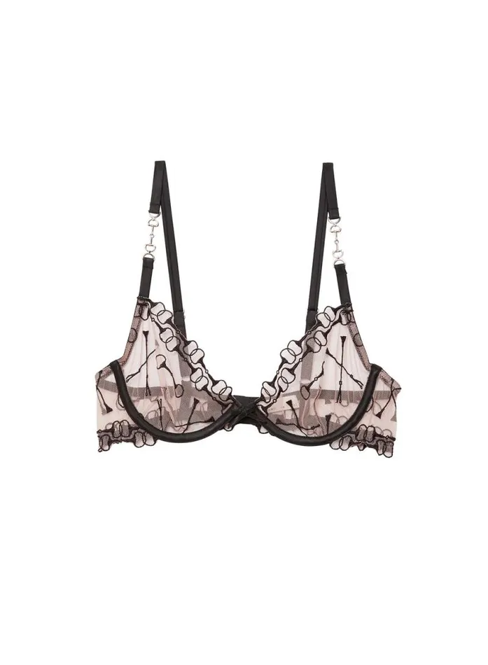Fleur Du Mal Underwire Bras Equestrian Embroidery Demi Bra Black 8211 Women Fleur Du Mal Underwire Bras Equestrian Embroidery Demi Bra Black 8211 Women