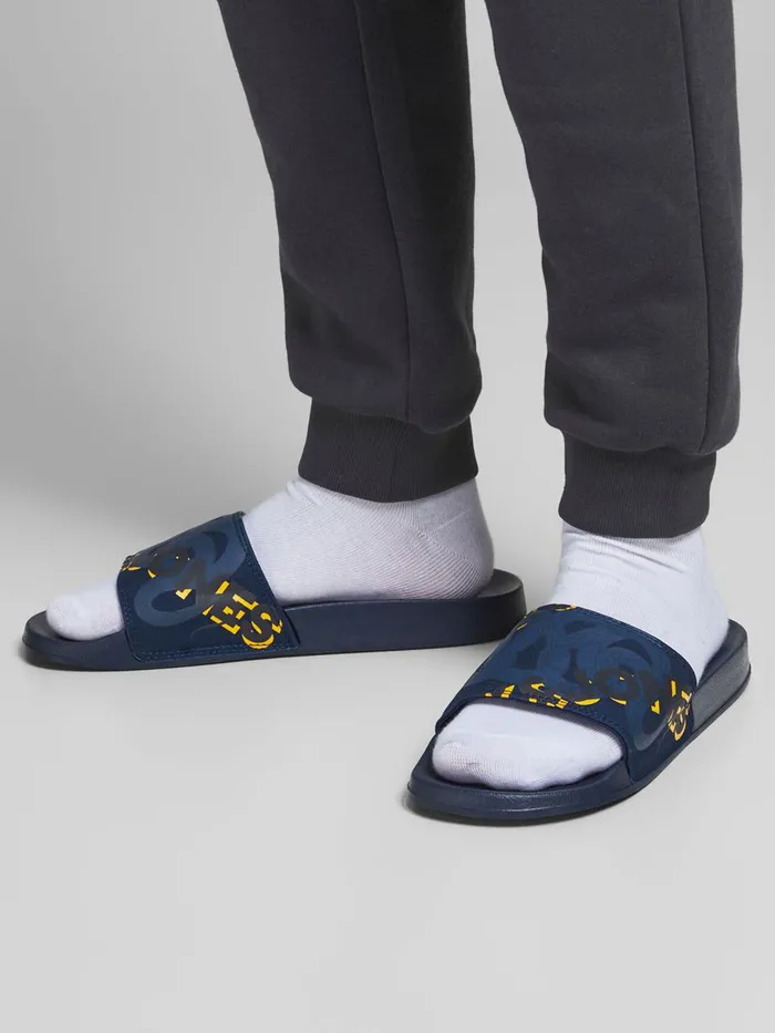 Flip Flops and Sandals JACK and JONES Mens LOGO POOL SANDALS Blue Navy Blazer Popular Flip Flops and Sandals JACK and JONES Mens LOGO POOL SANDALS Blue Navy Blazer Popular