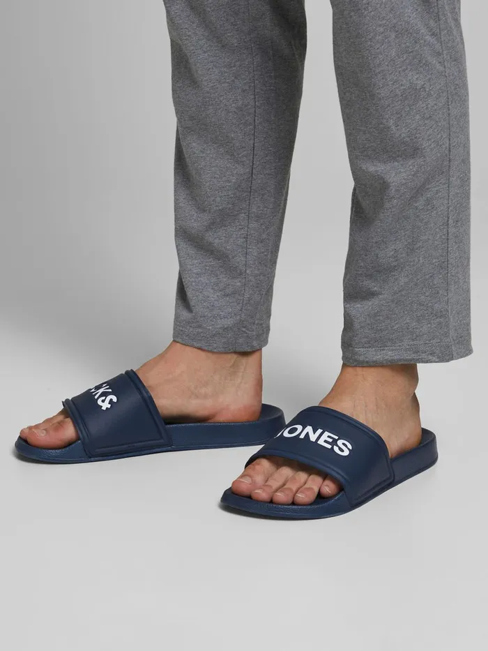 Flip Flops and Sandals JACK and JONES Mens LOGO POOL SLIDES Blue Majolica Blue Cheap On Sale Flip Flops and Sandals JACK and JONES Mens LOGO POOL SLIDES Blue Majolica Blue Cheap On Sale